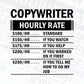 Funny Copywriter Hourly Rate Editable Vector T-shirt Design in Ai Svg Files