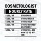 Funny Cosmetologist Hourly Rate Editable Vector T-shirt Design in Ai Svg Files
