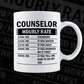 Funny Counselor Hourly Rate Editable Vector T-shirt Design in Ai Svg Files