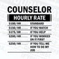 Funny Counselor Hourly Rate Editable Vector T-shirt Design in Ai Svg Files