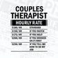 Funny Couples Therapist Hourly Rate Editable Vector T-shirt Design in Ai Svg Files