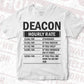 Funny Deacon Hourly Rate Editable Vector T-shirt Design in Ai Svg Files