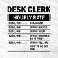 Funny Desk Clerk Hourly Rate Editable Vector T-shirt Design in Ai Svg Files