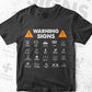 Funny Driving Warning Signs Editable Vector T-shirt Design in Ai Png Svg Files
