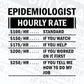 Funny Epidemiologist Hourly Rate Editable Vector T-shirt Design in Ai Svg Files