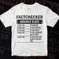 Funny Factchecker Hourly Rate Editable Vector T-shirt Design in Ai Svg Files