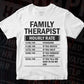Funny Family Therapist Hourly Rate Editable Vector T-shirt Design in Ai Svg Files