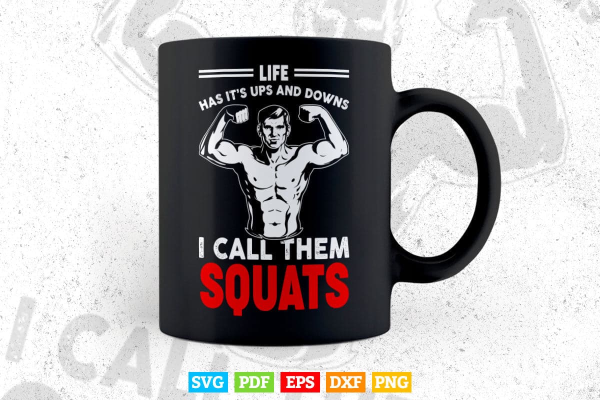 Funny Fitness Gym Workout Weights Squat Gift Svg Png Cut Files.