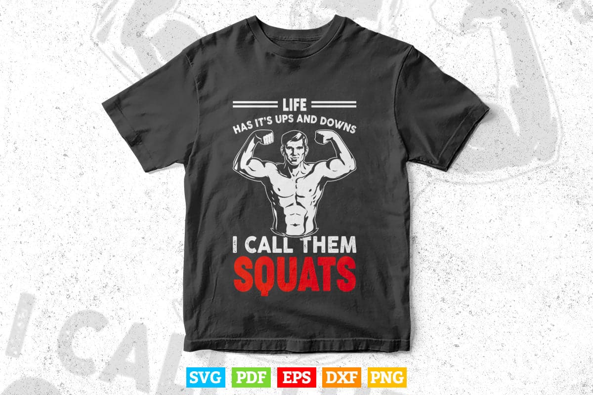 Funny Fitness Gym Workout Weights Squat Gift Svg Png Cut Files.