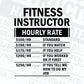 Funny Fitness Instructor Hourly Rate Editable Vector T-shirt Design in Ai Svg Files