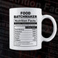 Funny Food Batchmaker Nutrition Facts Editable Vector T-shirt Design in Ai Svg Png Files
