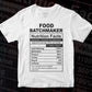 Funny Food Batchmaker Nutrition Facts Editable Vector T-shirt Design in Ai Svg Png Files