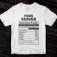 Funny Food Server Nutrition Facts Editable Vector T-shirt Design in Ai Svg Png Files