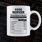 Funny Food Server Nutrition Facts Editable Vector T-shirt Design in Ai Svg Png Files