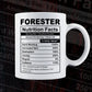 Funny Forester Nutrition Facts Editable Vector T-shirt Design in Ai Svg Png Files