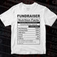 Funny Fundraiser Nutrition Facts Editable Vector T-shirt Design in Ai Svg Png Files