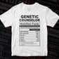 Funny Genetic Counselor Nutrition Facts Editable Vector T-shirt Design in Ai Svg Png Files
