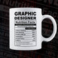 Funny Graphic Designer Nutrition Facts Editable Vector T-shirt Design in Ai Svg Png Files