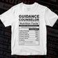 Funny Guidance Counselor Nutrition Facts Editable Vector T-shirt Design in Ai Svg Png Files