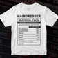 Funny Hairdresser Nutrition Facts Editable Vector T-shirt Design in Ai Svg Png Files