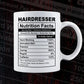 Funny Hairdresser Nutrition Facts Editable Vector T-shirt Design in Ai Svg Png Files