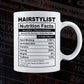 Funny Hairstylist Nutrition Facts Editable Vector T-shirt Design in Ai Svg Png Files