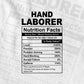 Funny Hand Laborer Nutrition Facts Editable Vector T-shirt Design in Ai Svg Png Files