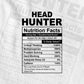 Funny Head Hunter Nutrition Facts Editable Vector T-shirt Design in Ai Svg Png Files
