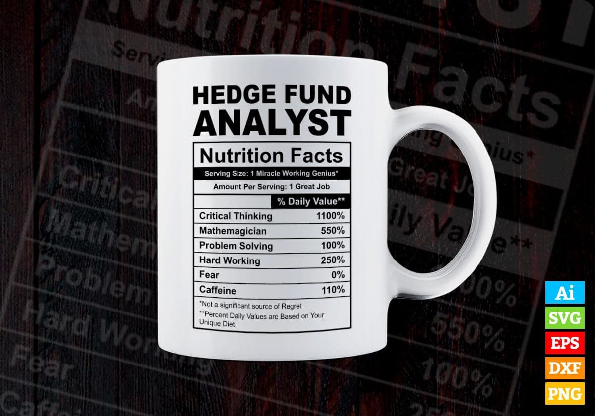 Funny Hedge Fund Analyst Nutrition Facts Editable Vector T-shirt Design in Ai Svg Png Files