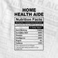 Funny Home Health Aide Nutrition Facts Editable Vector T-shirt Design in Ai Svg Png Files