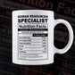 Funny Human Resources Specialist Nutrition Facts Editable Vector T-shirt Design in Ai Svg Png Files