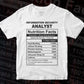 Funny Information Security Analyst Nutrition Facts Editable Vector T-shirt Design in Ai Svg Png Files