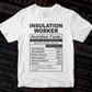 Funny Insulation Worker Nutrition Facts Editable Vector T-shirt Design in Ai Svg Png Files