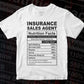 Funny Insurance Sales Agent Nutrition Facts Editable Vector T-shirt Design in Ai Svg Png Files