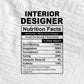 Funny Interior Design Nutrition Facts Editable Vector T-shirt Design in Ai Svg Png Files
