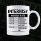Funny Internist Hourly Rate Editable Vector T-shirt Design in Ai Svg Files