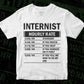Funny Internist Hourly Rate Editable Vector T-shirt Design in Ai Svg Files