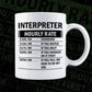 Funny Interpreter Hourly Rate Editable Vector T-shirt Design in Ai Svg Files