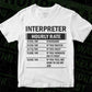 Funny Interpreter Hourly Rate Editable Vector T-shirt Design in Ai Svg Files