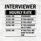 Funny Interviewer Hourly Rate Editable Vector T-shirt Design in Ai Svg Files