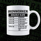 Funny Ironworker Hourly Rate Editable Vector T-shirt Design in Ai Svg Files