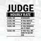 Funny Judge Hourly Rate Editable Vector T-shirt Design in Ai Svg Files