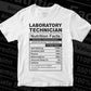 Funny Laboratory Technician Nutrition Facts Editable Vector T-shirt Design in Ai Svg Png Files