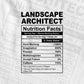 Funny landscape Architect Nutrition Facts Editable Vector T-shirt Design in Ai Svg Png Files
