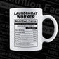 Funny Laundromat Worker Nutrition Facts Editable Vector T-shirt Design in Ai Svg Png Files