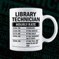 Funny Library Technician Hourly Rate Editable Vector T-shirt Design in Ai Svg Files