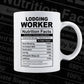 Funny Lodging Worker Nutrition Facts Editable Vector T-shirt Design in Ai Svg Png Files