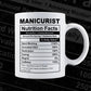 Funny Manicurist Nutrition Facts Editable Vector T-shirt Design in Ai Svg Png Files