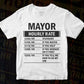 Funny Mayor Hourly Rate Editable Vector T-shirt Design in Ai Svg Files