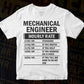 Funny Mechanical Engineer Hourly Rate Editable Vector T-shirt Design in Ai Svg Files